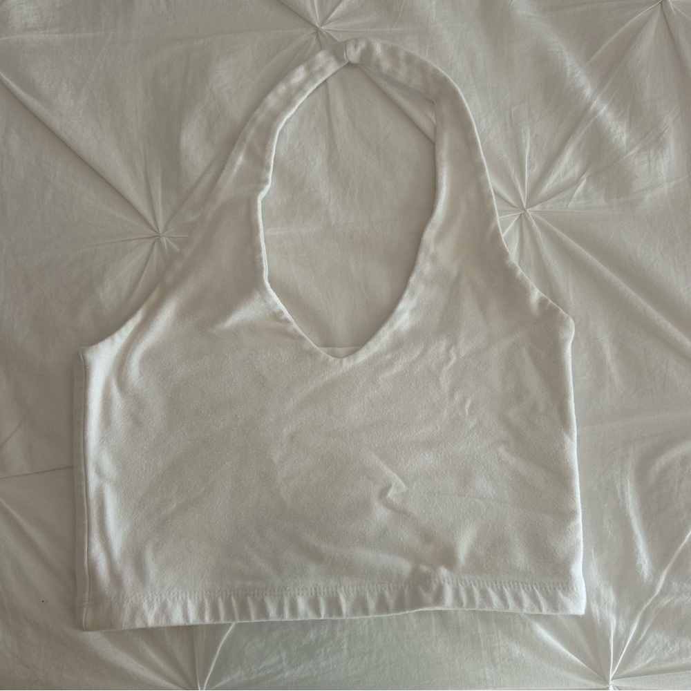 Brandy Melville White Halter Neck Top